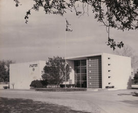 The current DPS headquarters building at North Lamar Boulevard and Koenig Lane in central Austin. We believe this photo to be from the late 1960s.