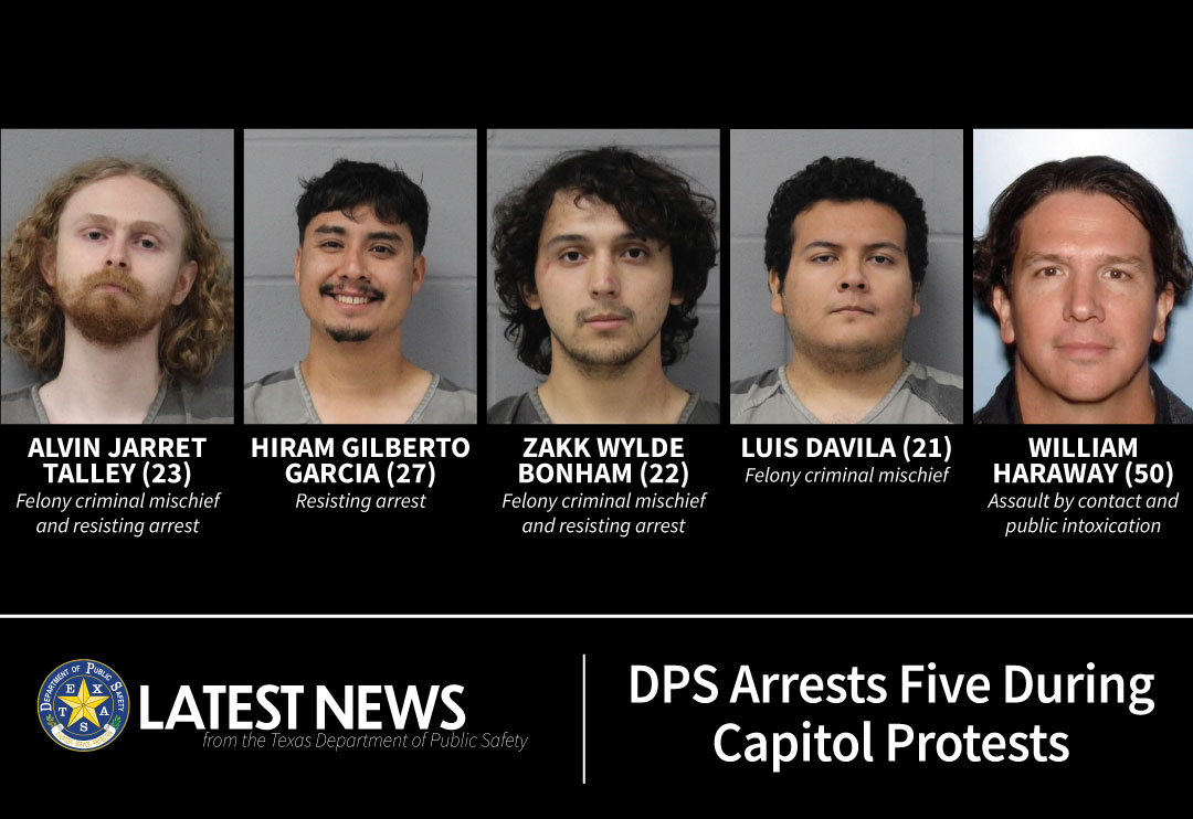 DPS Arrests Five During Capitol Protests 
