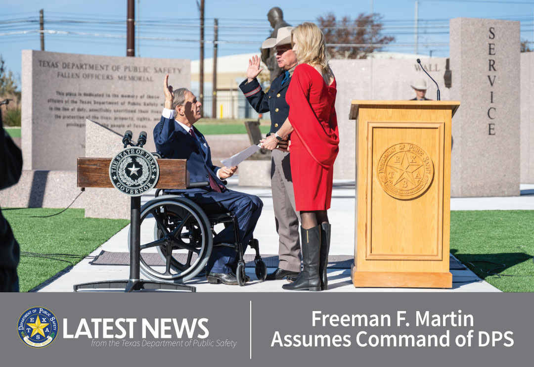 Director Freeman F. Martin Swearing-In with Governor Greg Abbott