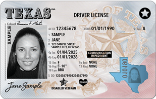 Texas driver license image