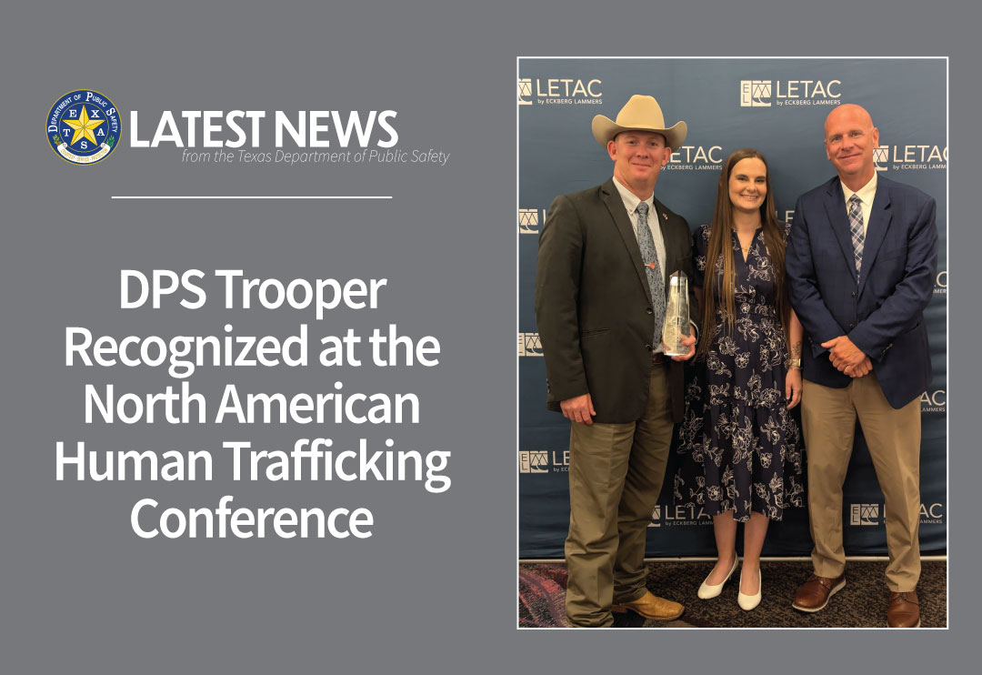 DPS Trooper Recognized at the North American Human Trafficking Conference