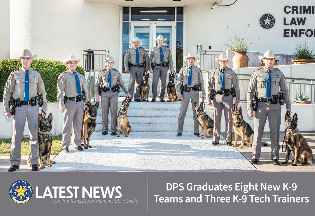 DPS Graduates Eight New K-9 Teams and Three K-9 Tech Trainers