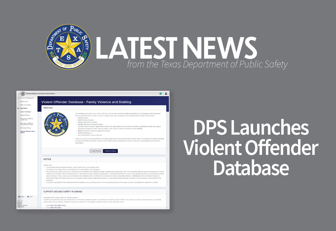 Violent Offender Database Now Available