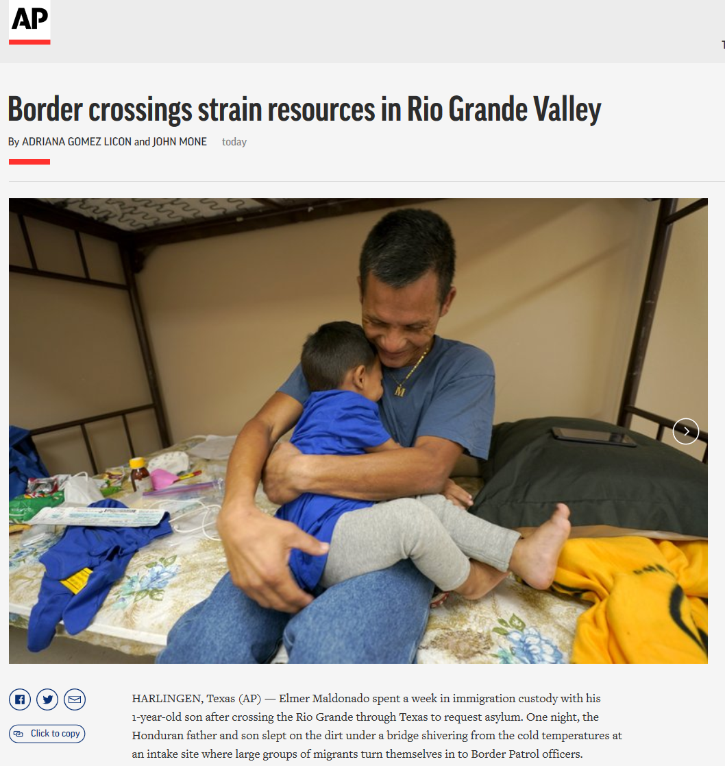 AP Story: Border crossings strain resources in Rio Grande Valley