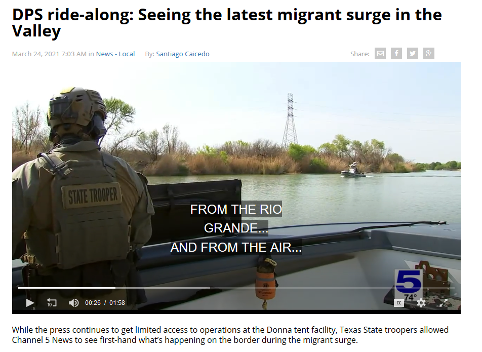 KRGV: DPS ride-along: Seeing the latest migrant surge in the Valley